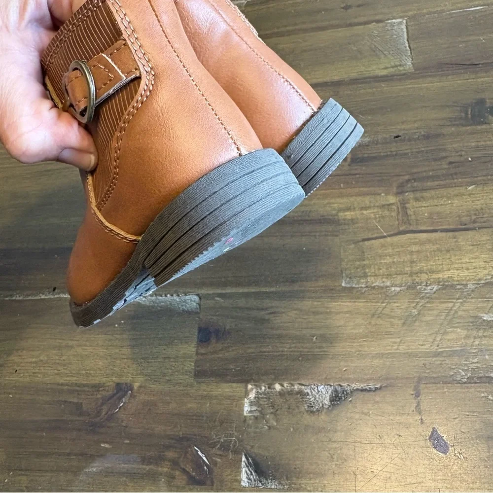 Carters Toddler Tan Caramel Brown Ankle Boots Buckle Short 6